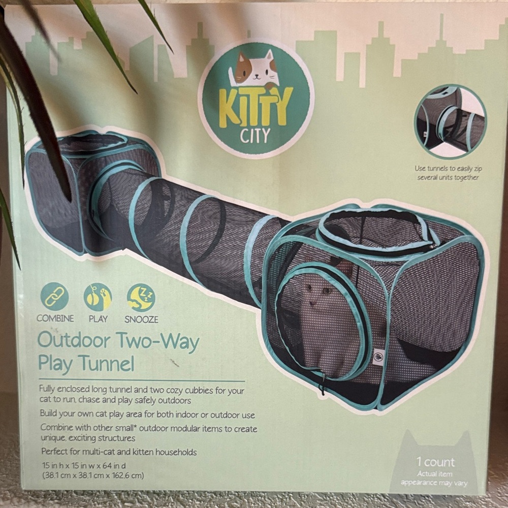 Outdoor Two-Way Play Tunnel – Teal/Black